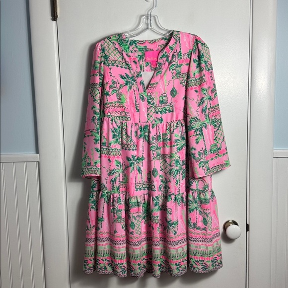 Lilly Pulitzer Martine Lileeze Dress Mandevilla Baby Always Worth It Size Small - Picture 2 of 10